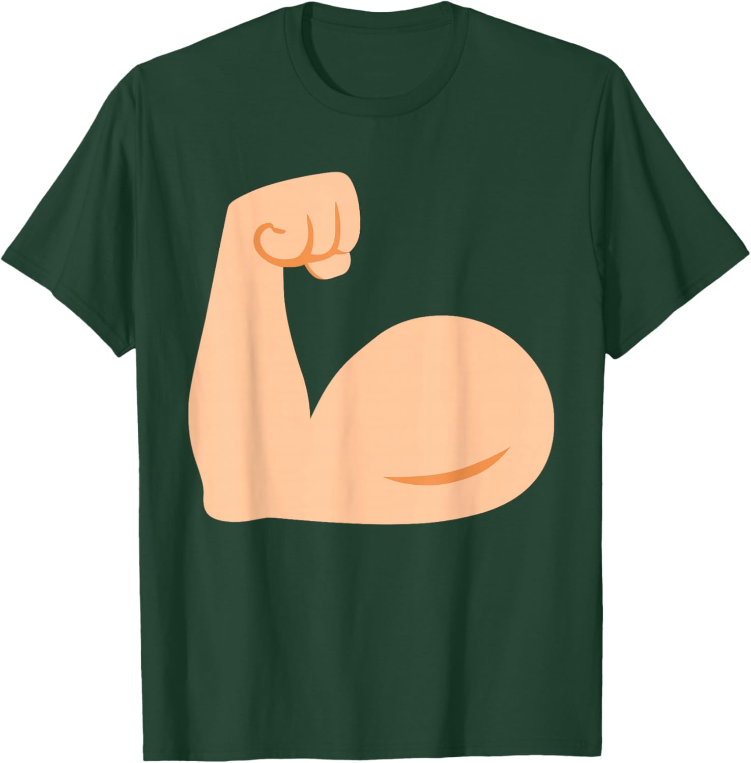 Funny Emoticon Flexed Biceps Flexing Arm Muscles T-Shirt - T-Shirt | Forest