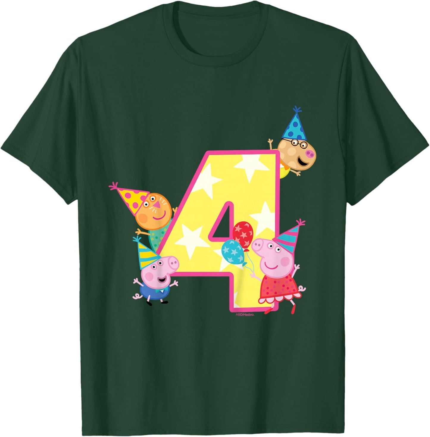 Peppa Pig Crew 4 Geburtstag T-Shirt - T-Shirt | Forest