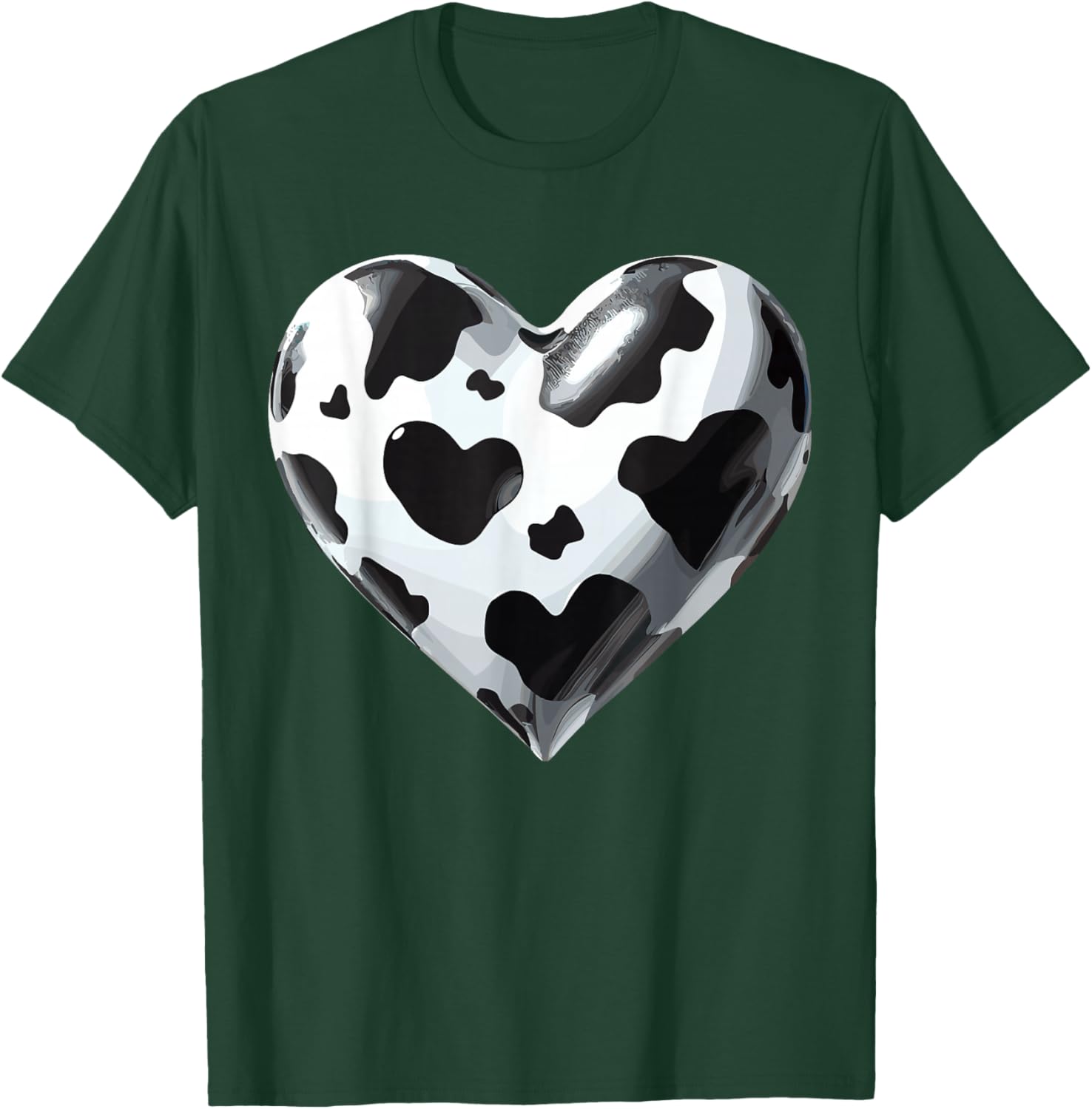 Cow Print Heart Animal T-Shirt - T-Shirt | Forest