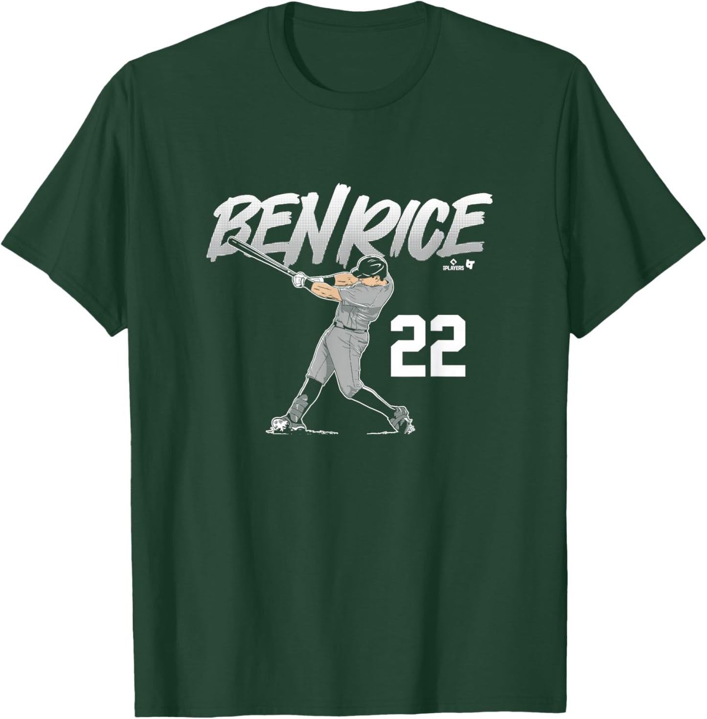 Ben Rice - Slugger Swing Number - New York Baseball T-Shirt - T-Shirt | Forest