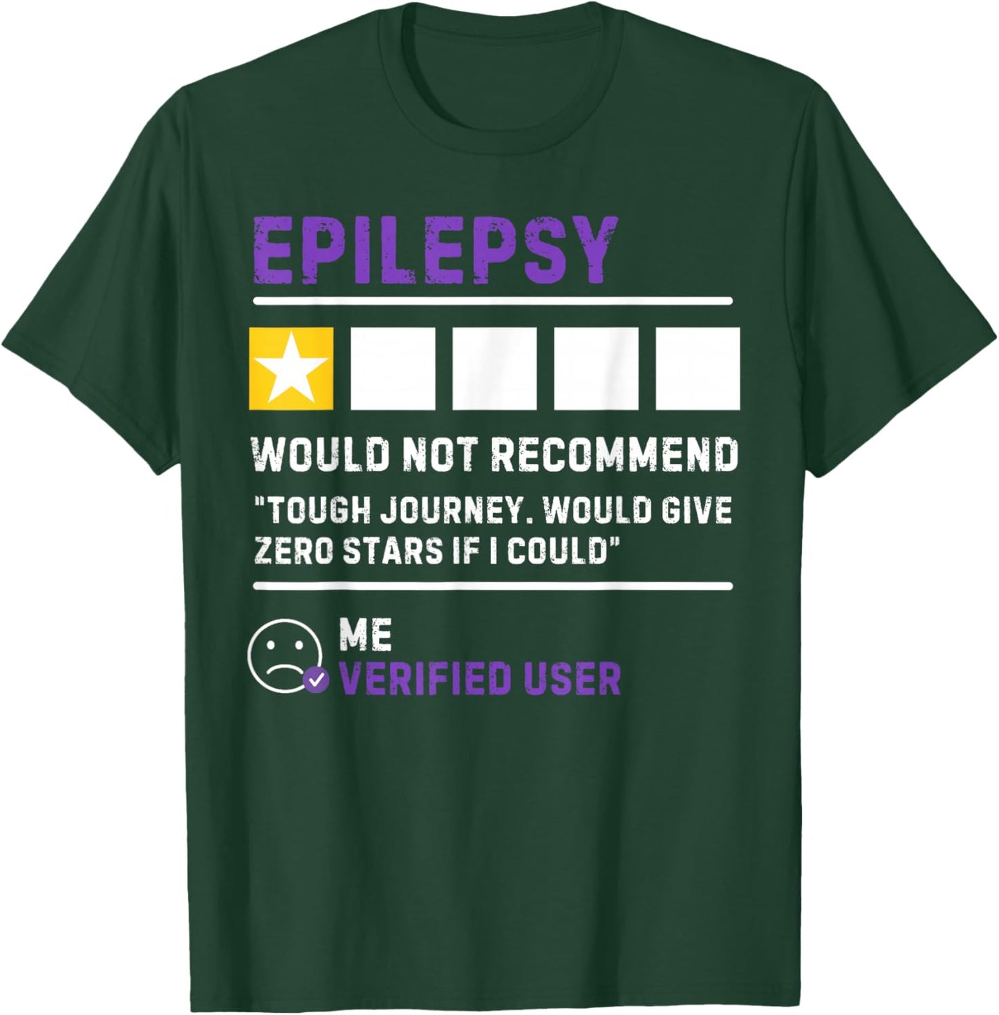 Would not Recommend Seizure Support Epilepsy Awareness T-Shirt - T-Shirt | Forest