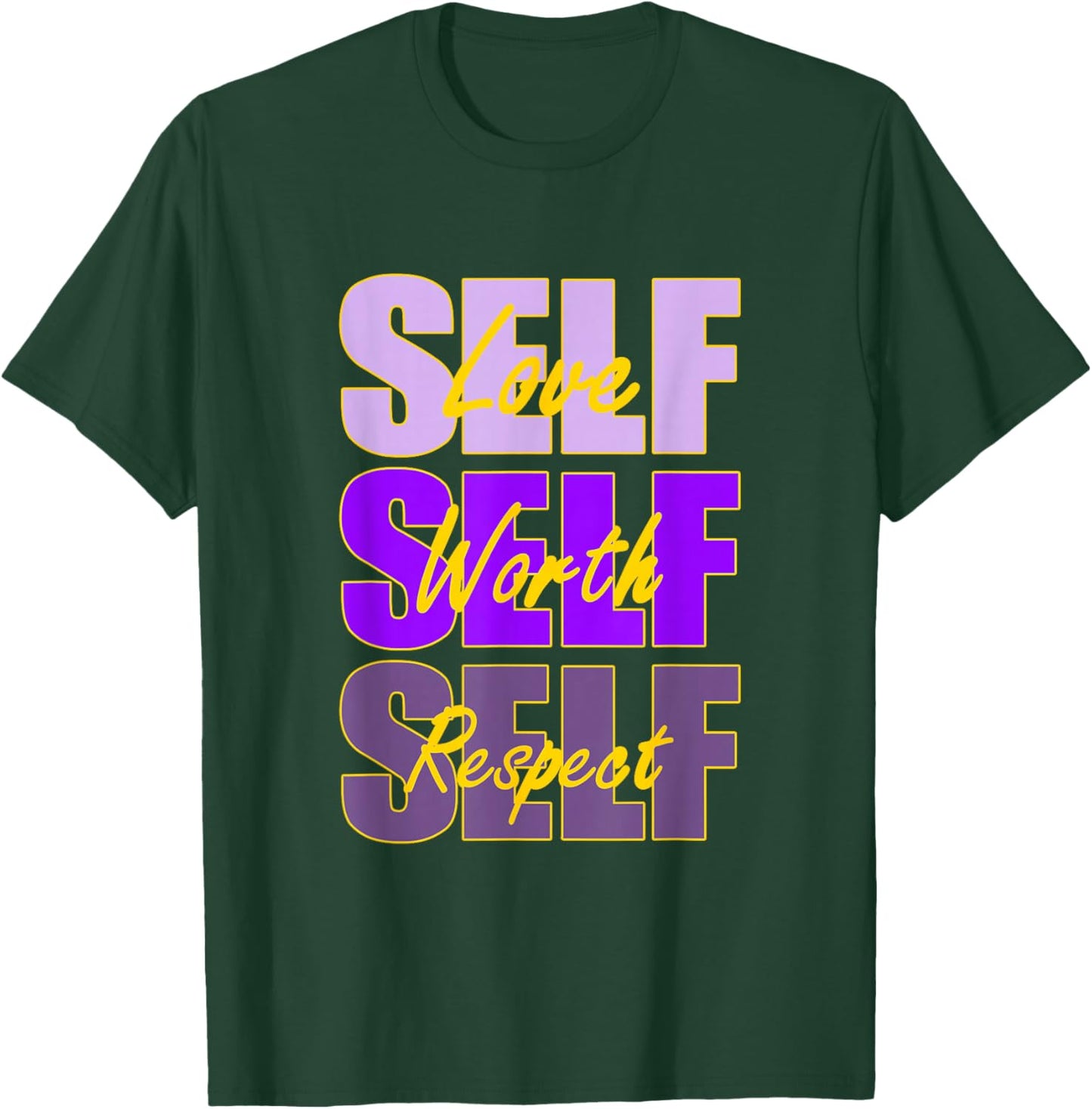 Purple and Golds Self-ish X 3-Gold & Purple Color Graphic T-Shirt - T-Shirt | Forest