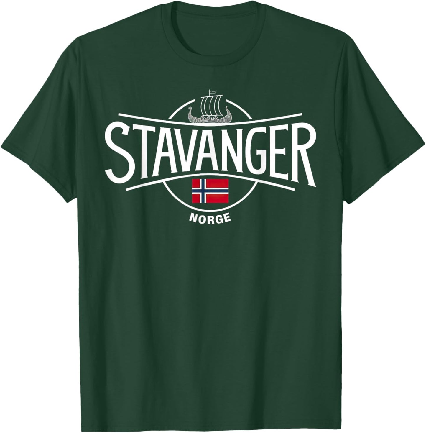 Stavanger Norge Norwegen Stadt Wikinger Schiff T-Shirt - T-Shirt | Forest