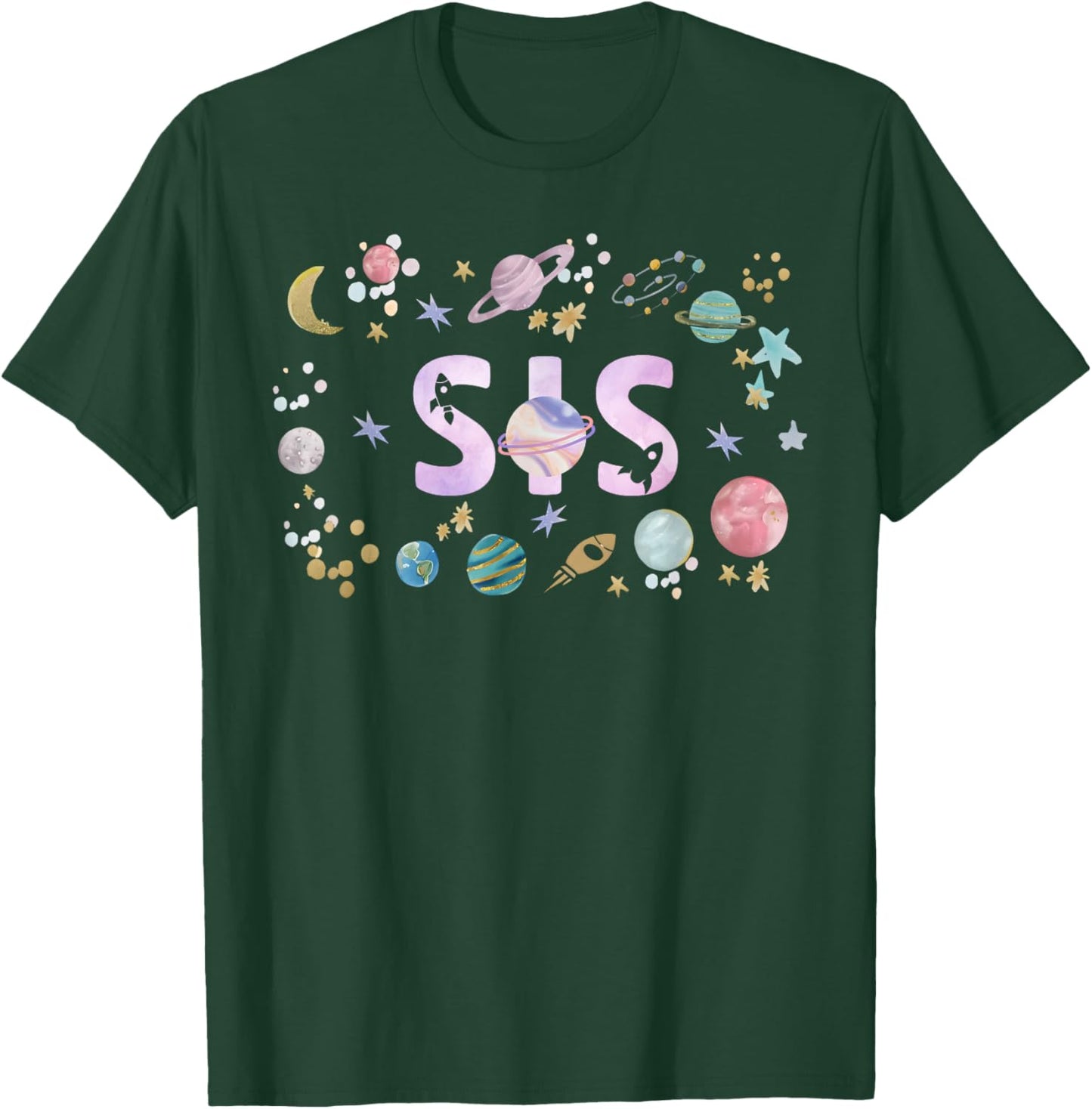Sis Outer Space Birthday Girl 1st Trip Around The Sun T-Shirt - T-Shirt | Forest