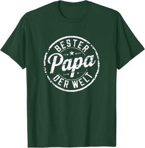 with German Text "Bester Papa der Welt" (German Language), black, S T-Shirt - T-Shirt | Forest