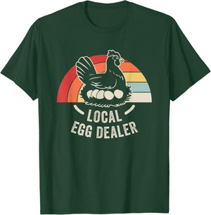 Local Egg Dealer Chicken Retro Vibes T-Shirt - T-Shirt | Forest