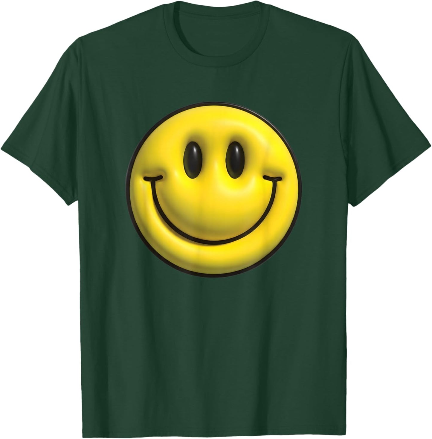 Retro Yellow Smile Face Fun Happy Face Classic Positive Mood T-Shirt - T-Shirt | Forest