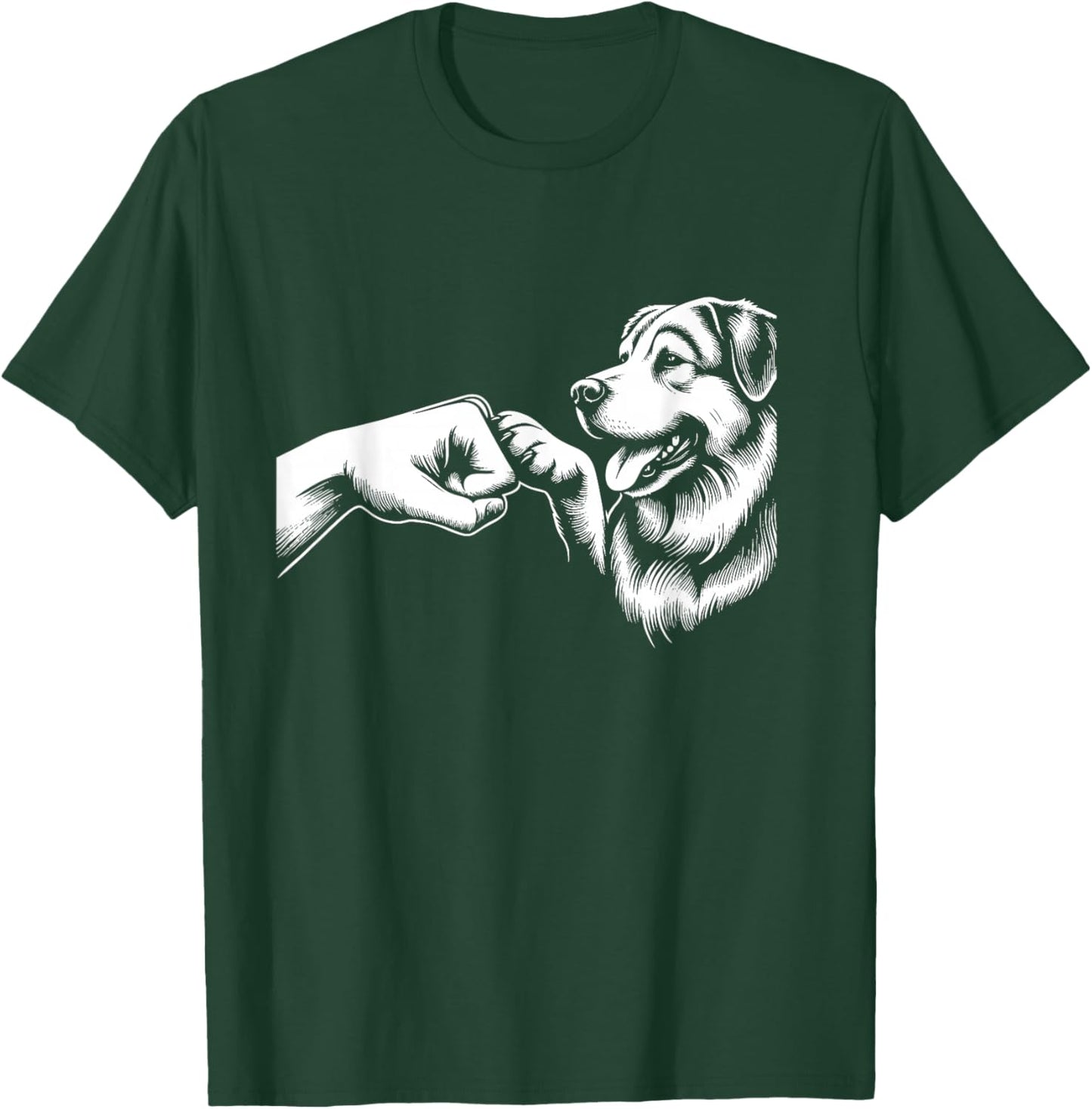 Dog Paw Fist Bump Best Friend Cute Funny Kids Women Men T-Shirt - T-Shirt | Forest