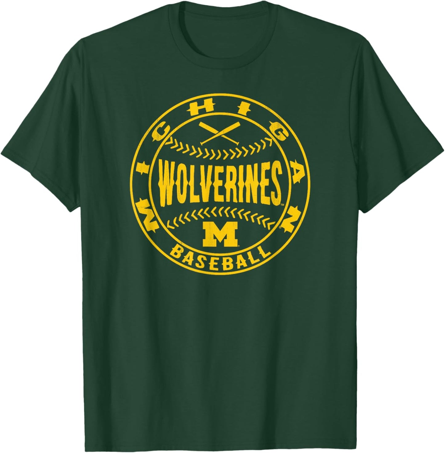 Michigan Wolverines Baseball Homerun Officially Licensed T-Shirt - T-Shirt | Forest