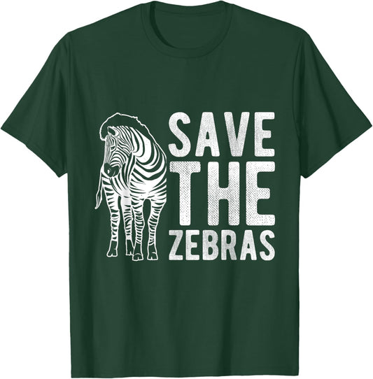 SAVE THE Zebras Zebra Conservation Wildlife Fan Nature T-Shirt - T-Shirt | Forest