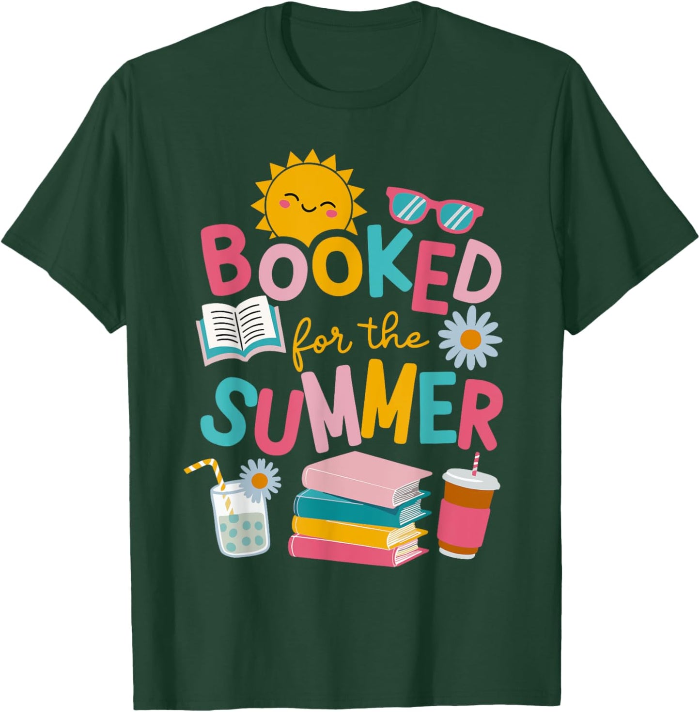 Booked For The Summer Reading Funny Bookworm Reader Beach T-Shirt - T-Shirt | Forest