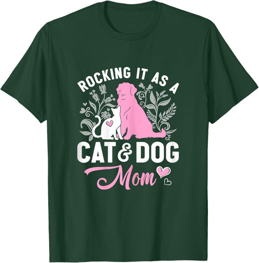 Cat And Dog Mom Gifts For Mother's Day Pet Lovers Furmama T-Shirt - T-Shirt | Forest