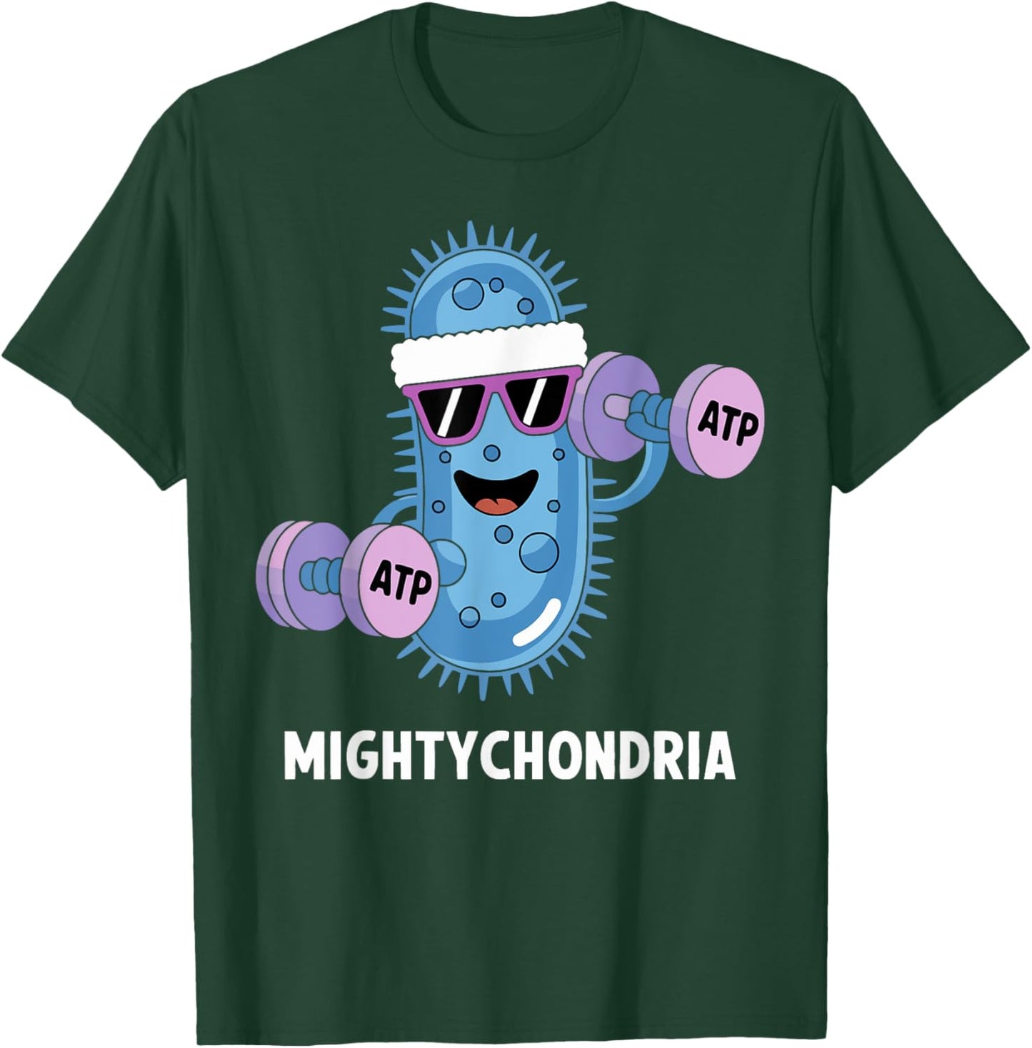 Mightychondria Funny Science Gym ATP Biology Workout T-Shirt - T-Shirt | Forest