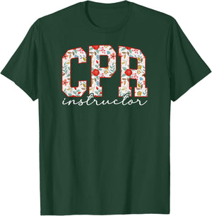 CPR Instructor Boho CPR Instructors CPR Trainer T-Shirt - T-Shirt | Forest