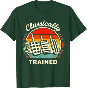 Vintage Classically Trained Dimmer Manual Car Pedals Driving T-Shirt - T-Shirt | Forest