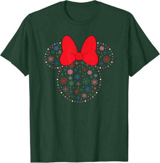 Disney Minnie Mouse Icon Christmas Holiday Lights Snowflakes T-Shirt - T-Shirt | Forest