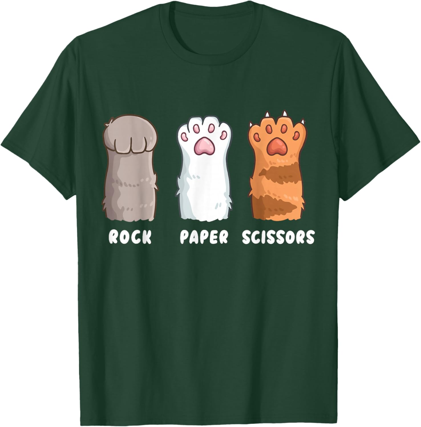 Cat Lover Cat Owner Funny Cat Rock Paper Scissors T-Shirt - T-Shirt | Forest