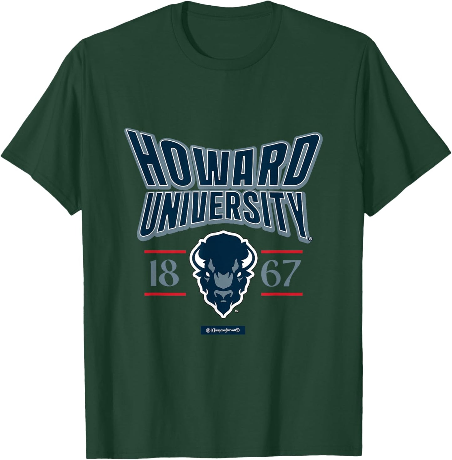 Howard University Stretch Emblem HBCU T-Shirt - T-Shirt | Forest