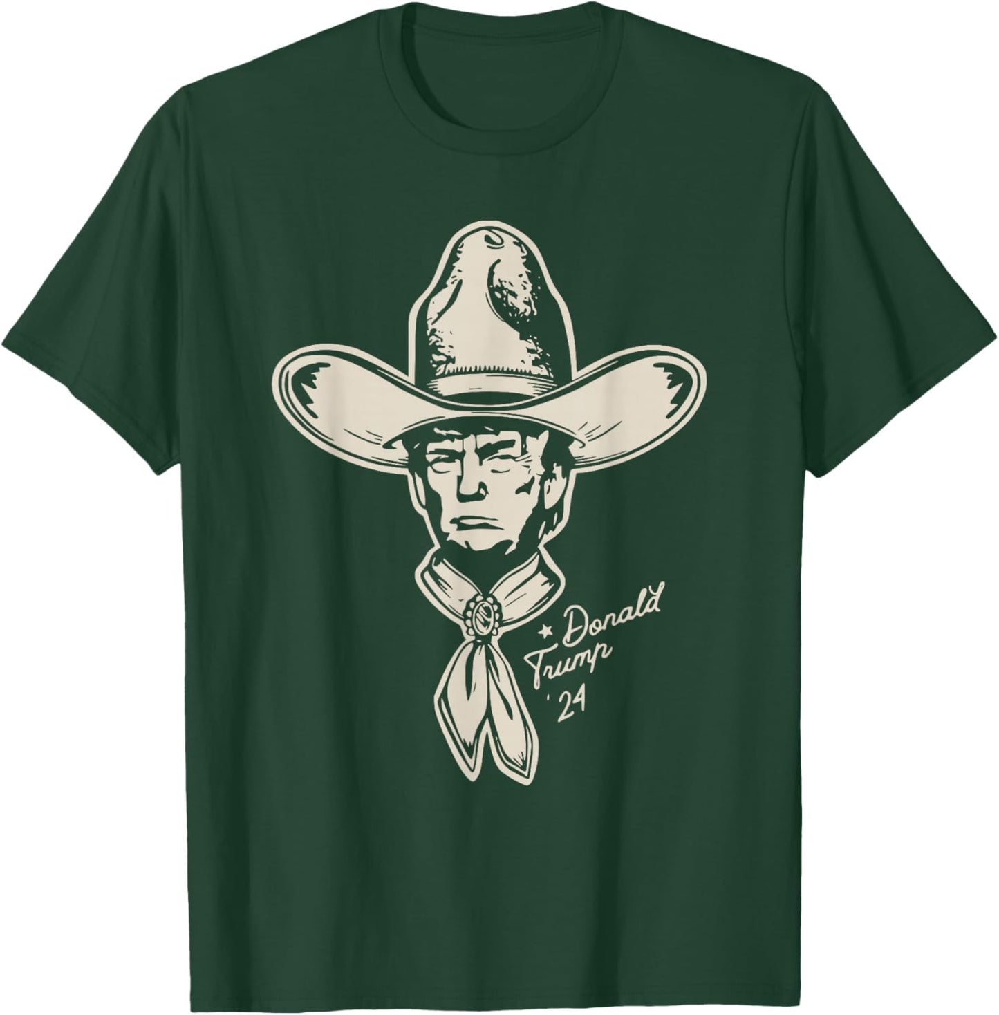 Yeehawin' for Trump 2024 Punchy Western Political Humor Vote T-Shirt - T-Shirt | Forest