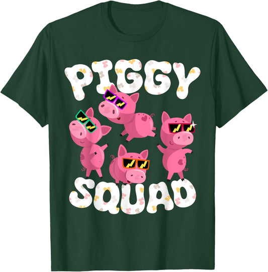 Piggy Squad Pig Farmer Animal Lovers Farming Farm T-Shirt - T-Shirt | Forest