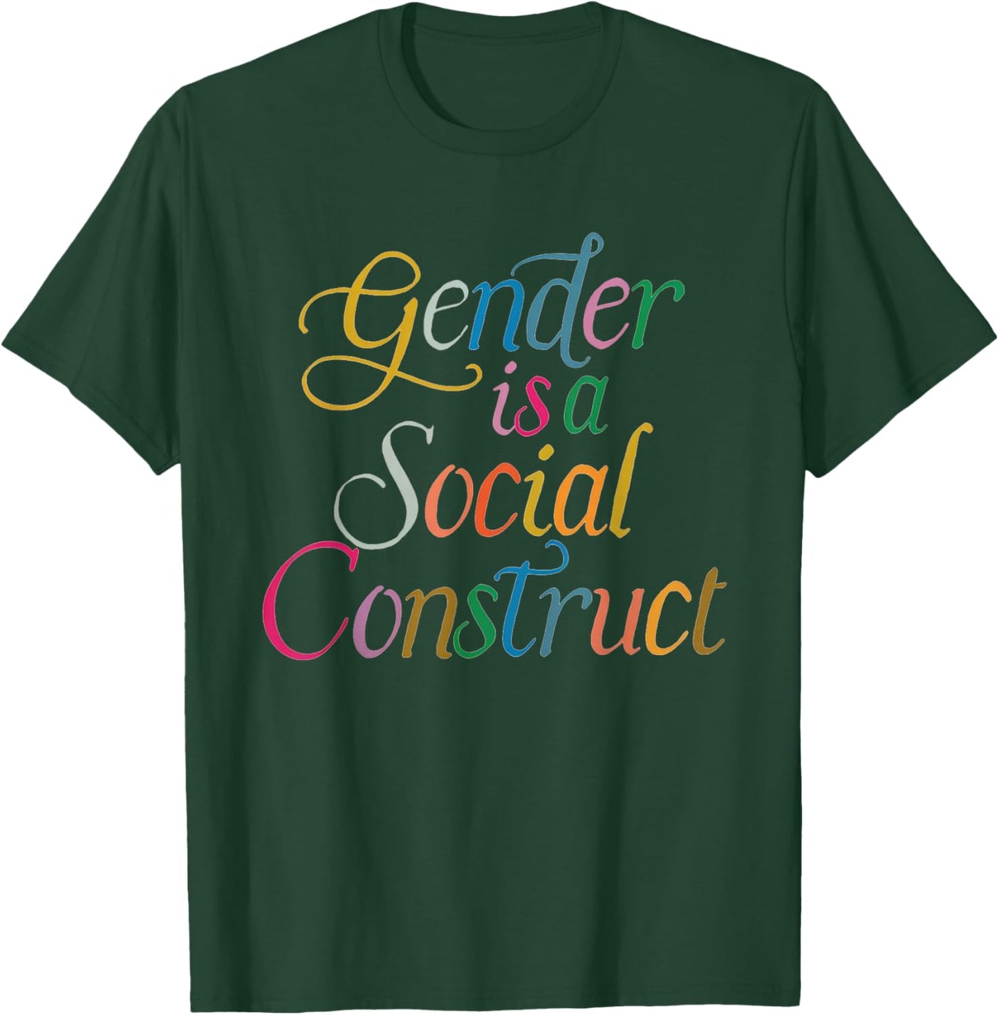 Gender Is A Social Construct Queer Non Binary Library Pride T-Shirt - T-Shirt | Forest