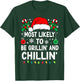 Most Likely To Be Grillin' And Chillin' Christmas Matching T-Shirt - T-Shirt | Forest