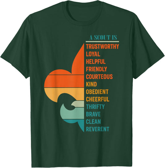 Cool Retro Vintage Style Scouting Law Trustworthy Loyal T-Shirt - T-Shirt | Forest