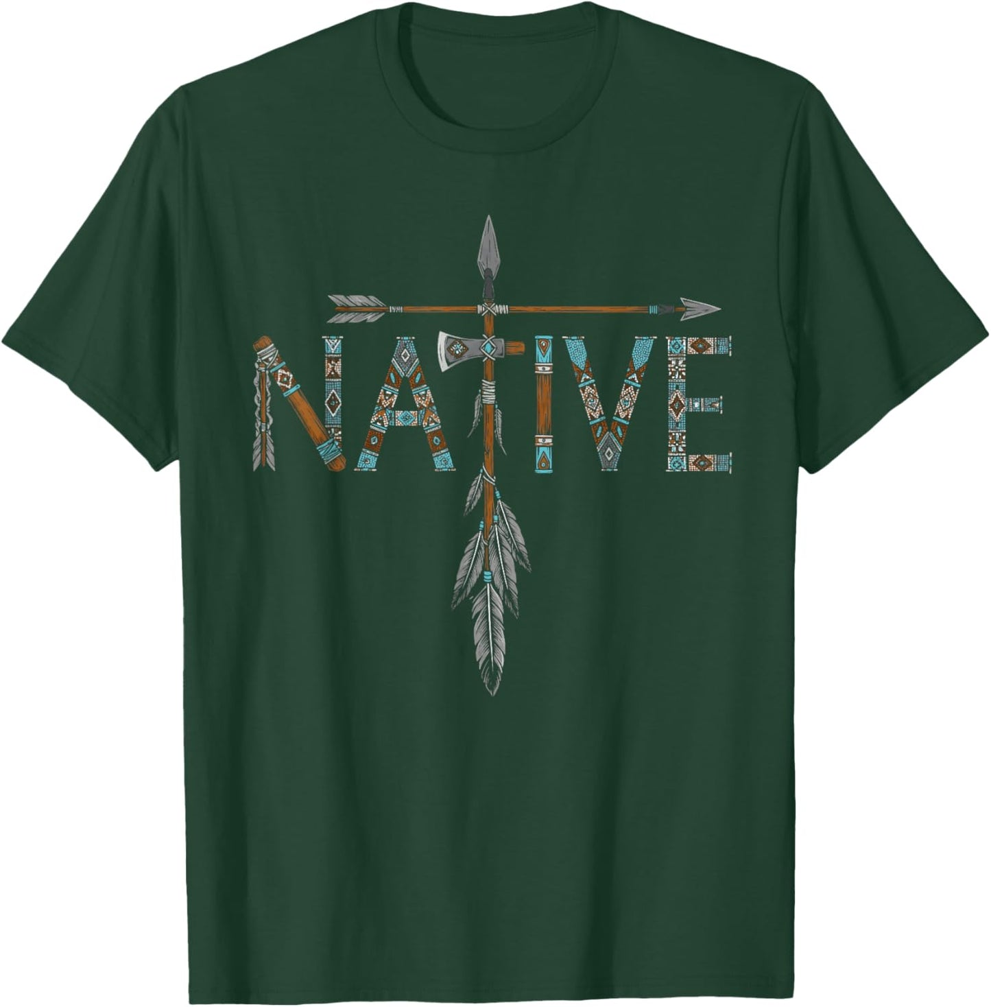 Native Indian American Day Pride Indigenous Native American T-Shirt - T-Shirt | Forest