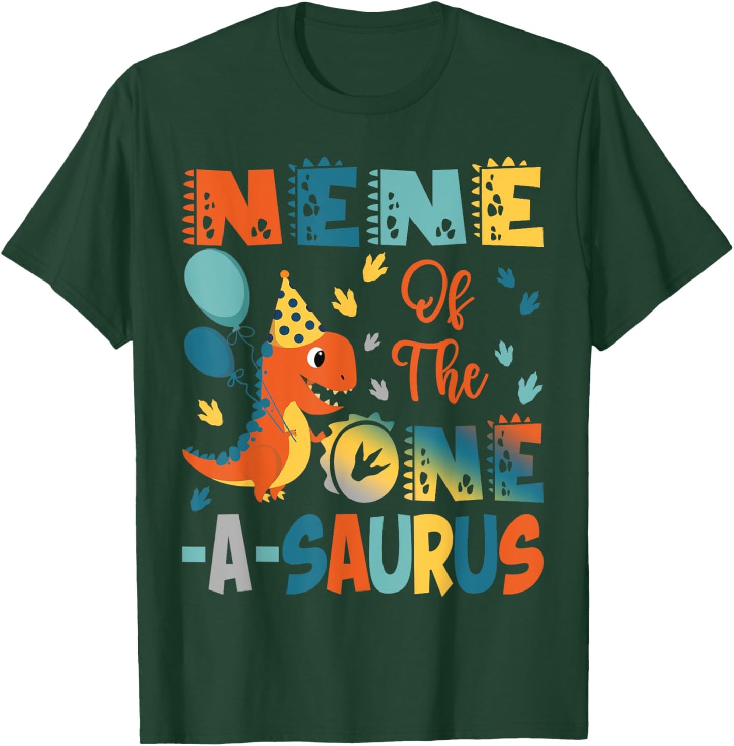 Nene Of The One-A-Saurus 2Nd Birthday Dinosaur Party T-Shirt - T-Shirt | Forest