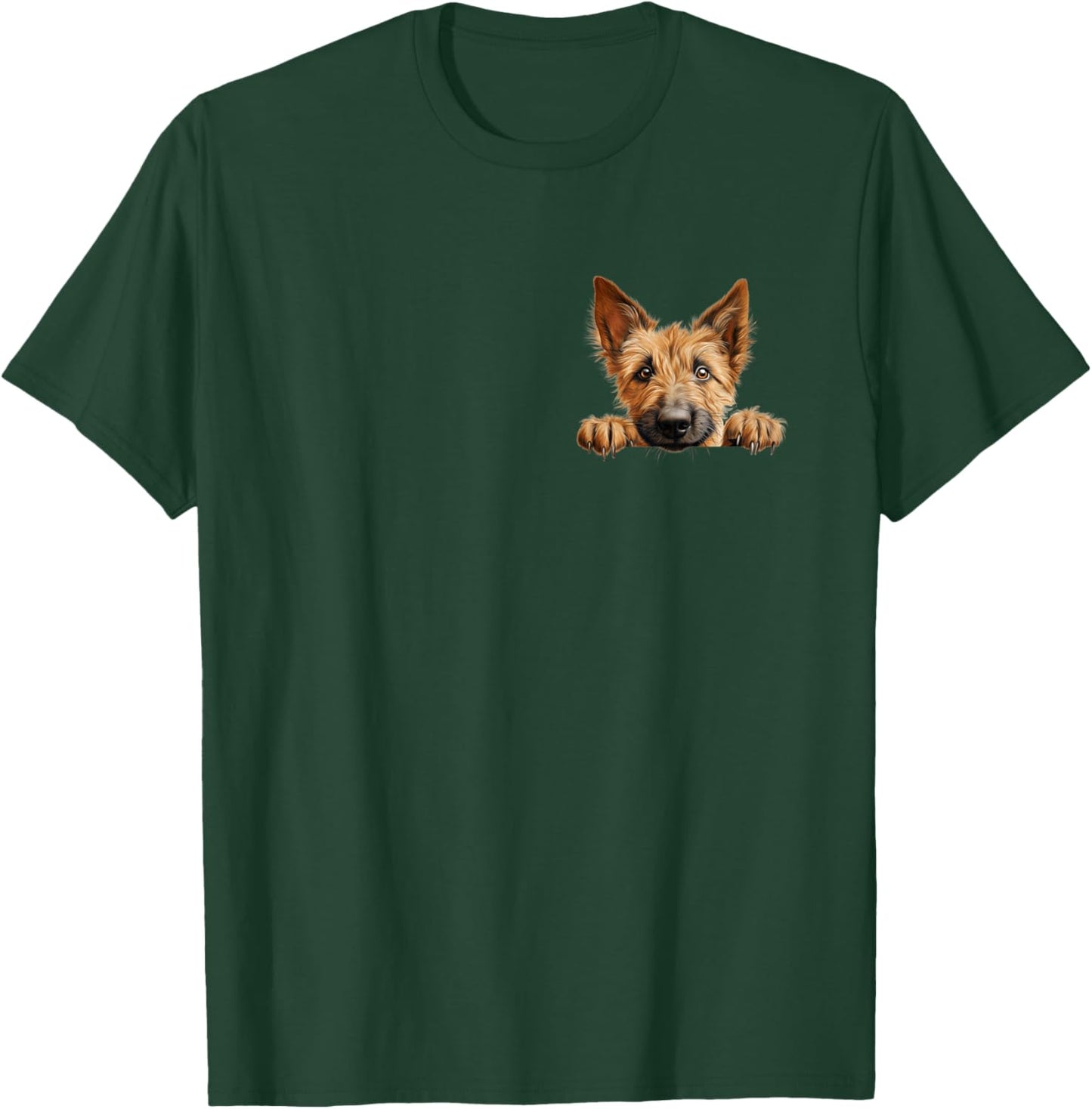 Berger Picard Dog Mom Dad Peeking Puppy T-Shirt - T-Shirt | Forest