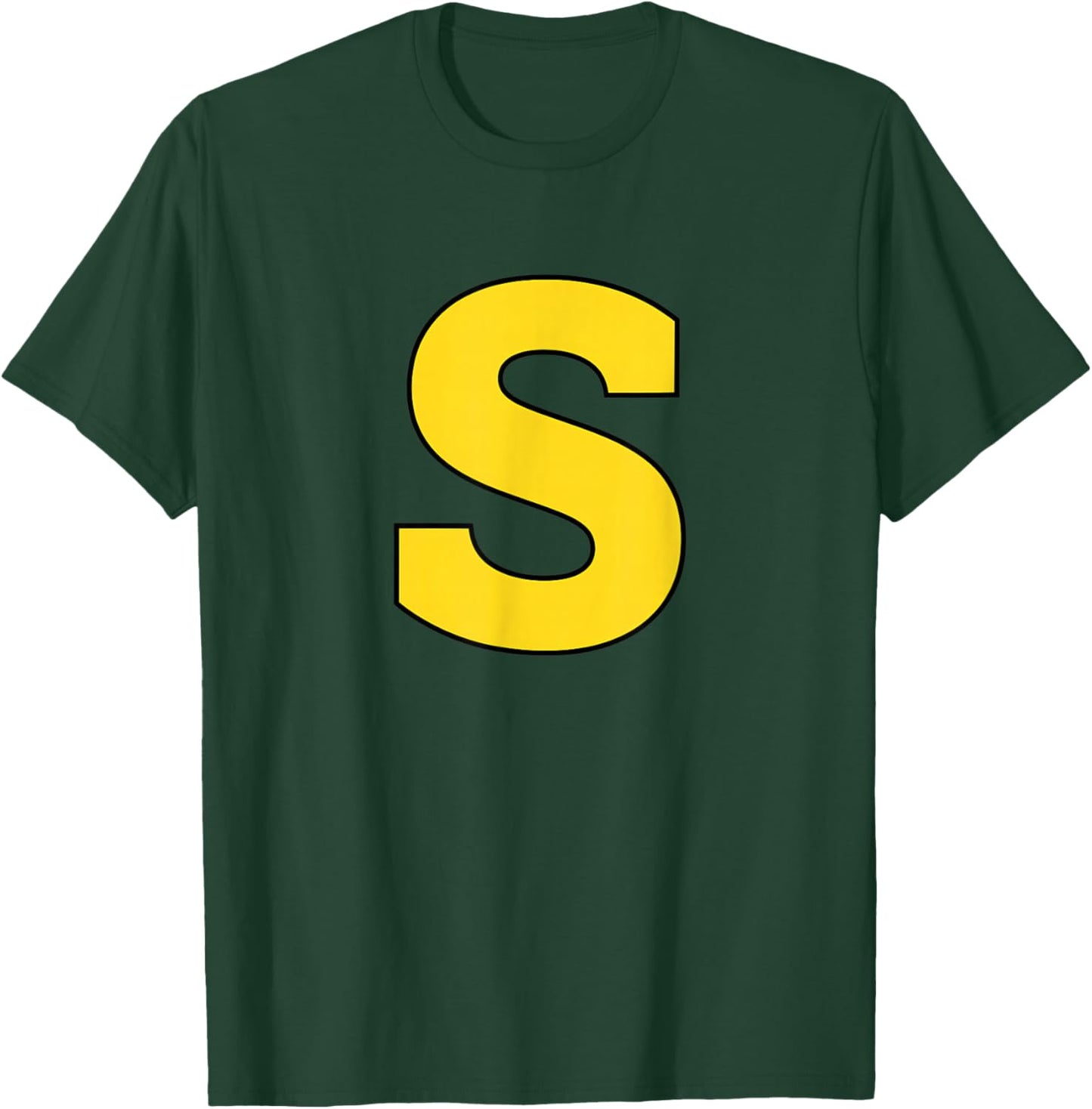 Halloween S Monogram Yellow Initial - Bold S Letter Spoo T-Shirt - T-Shirt | Forest
