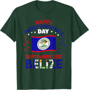 Belize 44th Independence Day Belizean Pride Belize Flag T-Shirt - T-Shirt | Forest