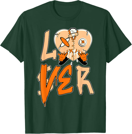 Orange Loser Lover Pink Drip Heart Matching Men Women T-Shirt - T-Shirt | Forest