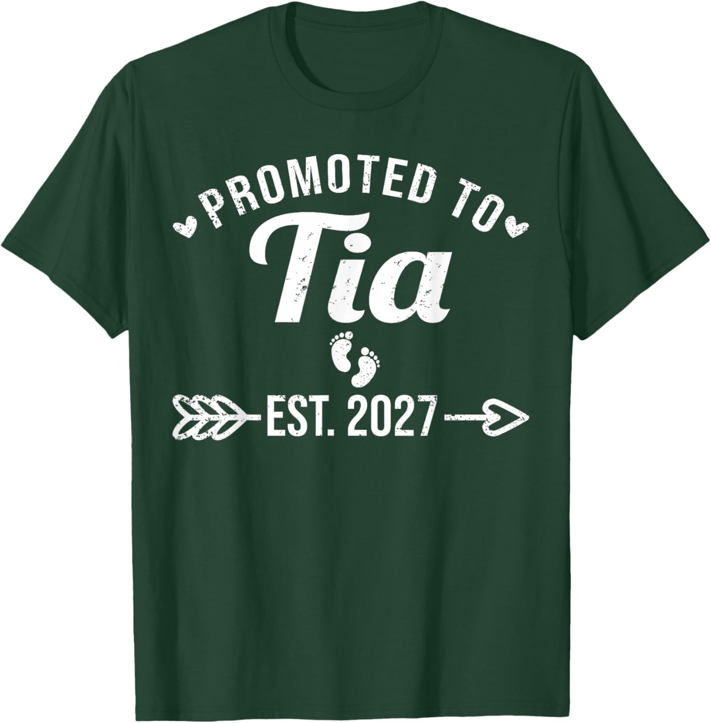 Promoted to Tia Est 2027 Funny Spanish Aunt Pregnancy T-Shirt - T-Shirt | Forest