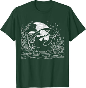 Line Art Fish & Ichthyologist African Lungfish T-Shirt - T-Shirt | Forest