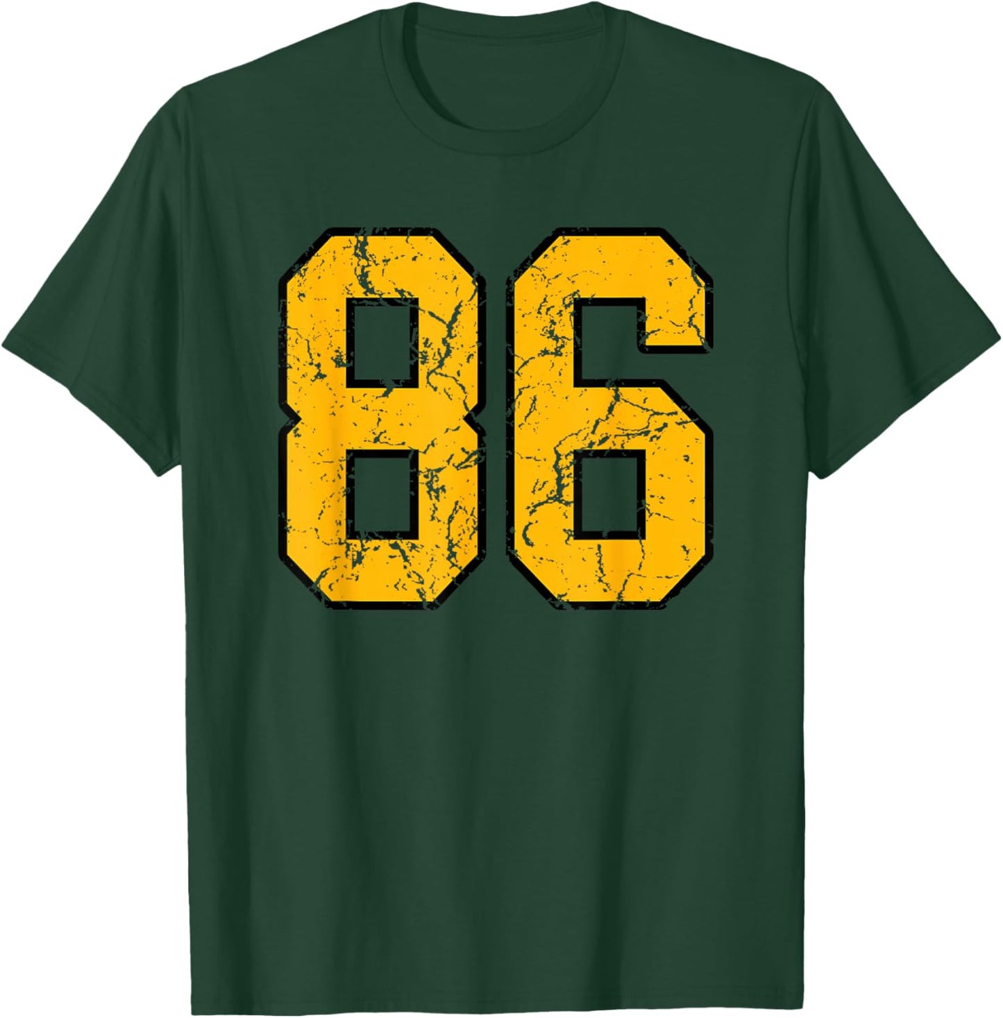 Gold and Black Sports Number 86 Jersey Uniform Player T-Shirt - T-Shirt | Forest