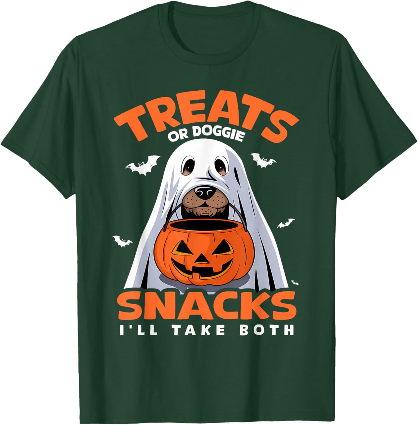 Treats or Doggie Snacks I'll Take Both Dog Costume Halloween T-Shirt - T-Shirt | Forest