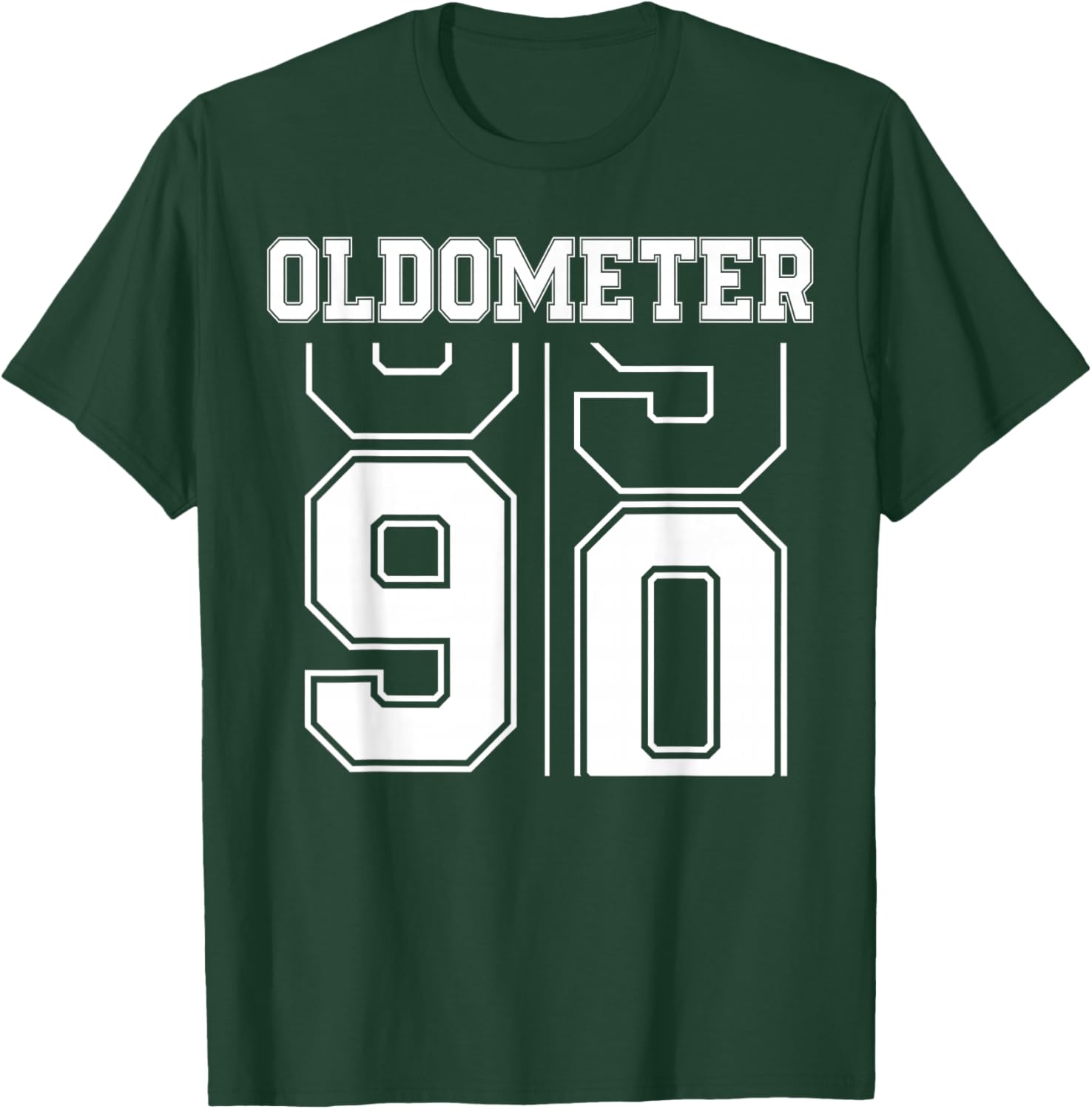 Oldometer 89-90 90th Birthday Sport Text 90 Year Old T-Shirt - T-Shirt | Forest
