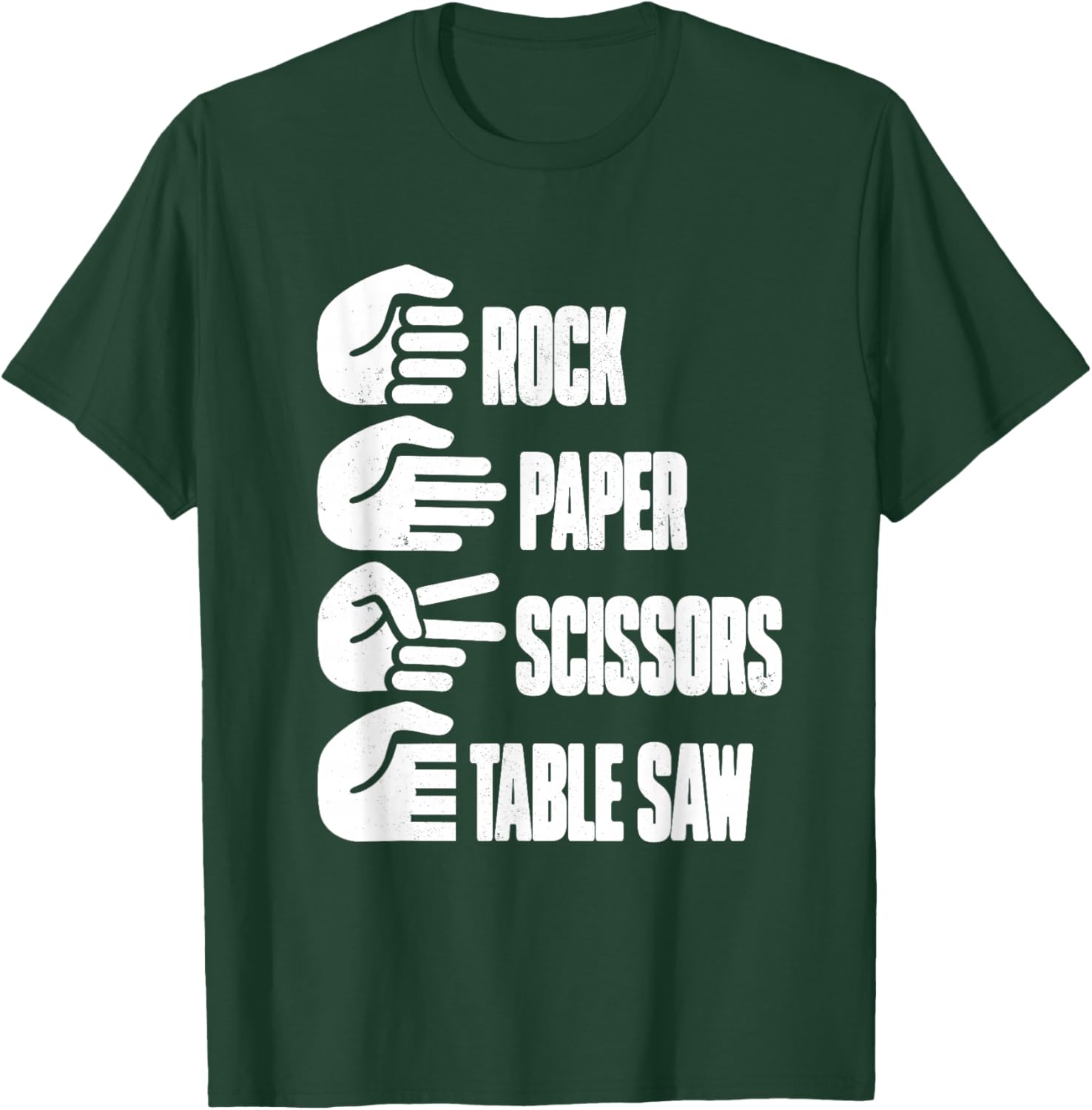 Funny Carpenter Rock Paper Scissors Table Saw T-Shirt - T-Shirt | Forest