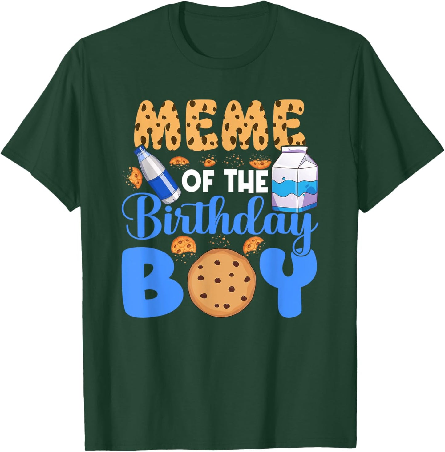 Meme of The Birthday Boy Milk and Cookies 1st Birthday T-Shirt - T-Shirt | Forest