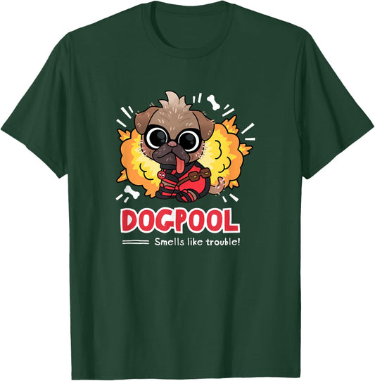 Marvel Studios Deadpool & Wolverine Chibi Dogpool Trouble T-Shirt - T-Shirt | Forest