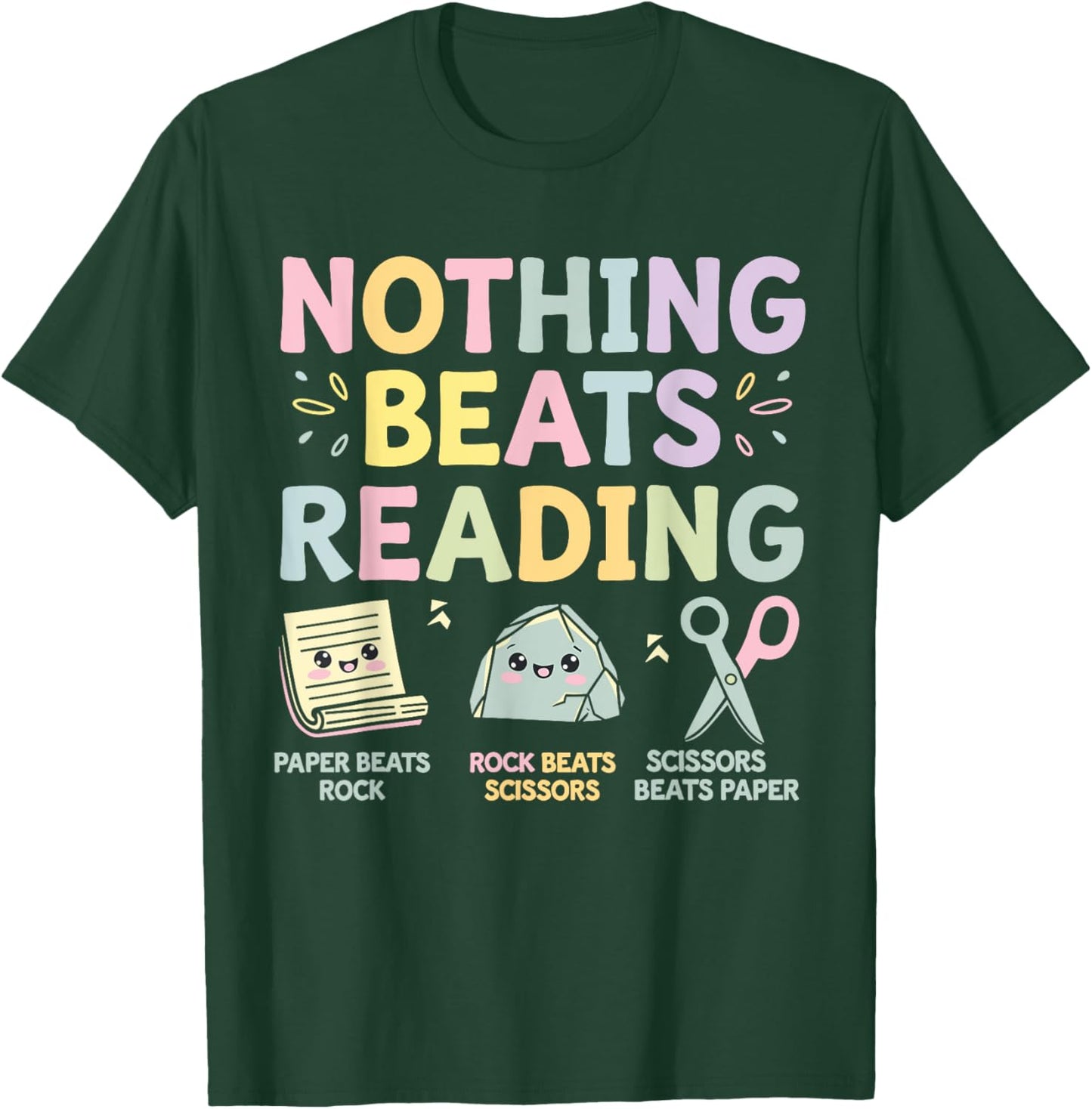Nothing Beats Reading Book Librarian Across America Kids T-Shirt - T-Shirt | Forest