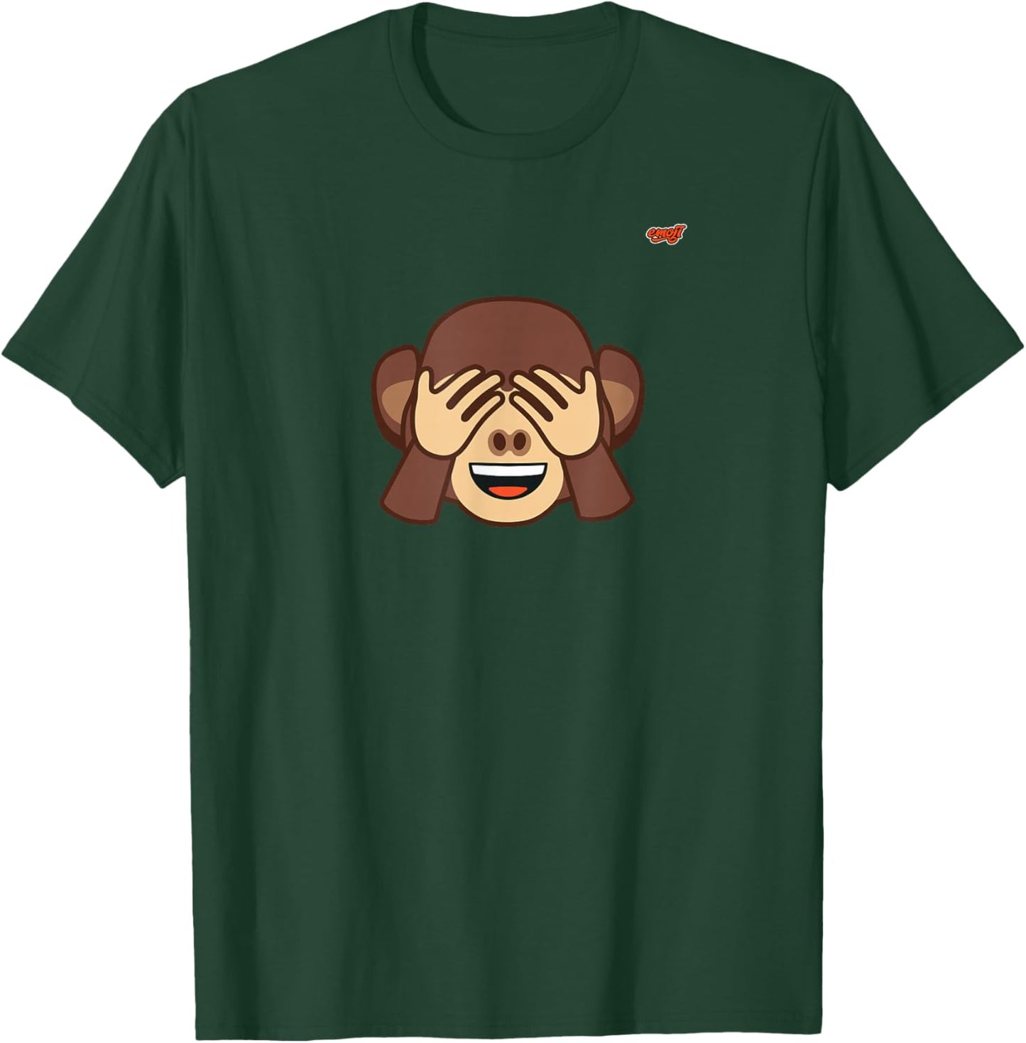 Official Emoji Ape Monkey Hiding Face Eyes T-Shirt - T-Shirt | Forest