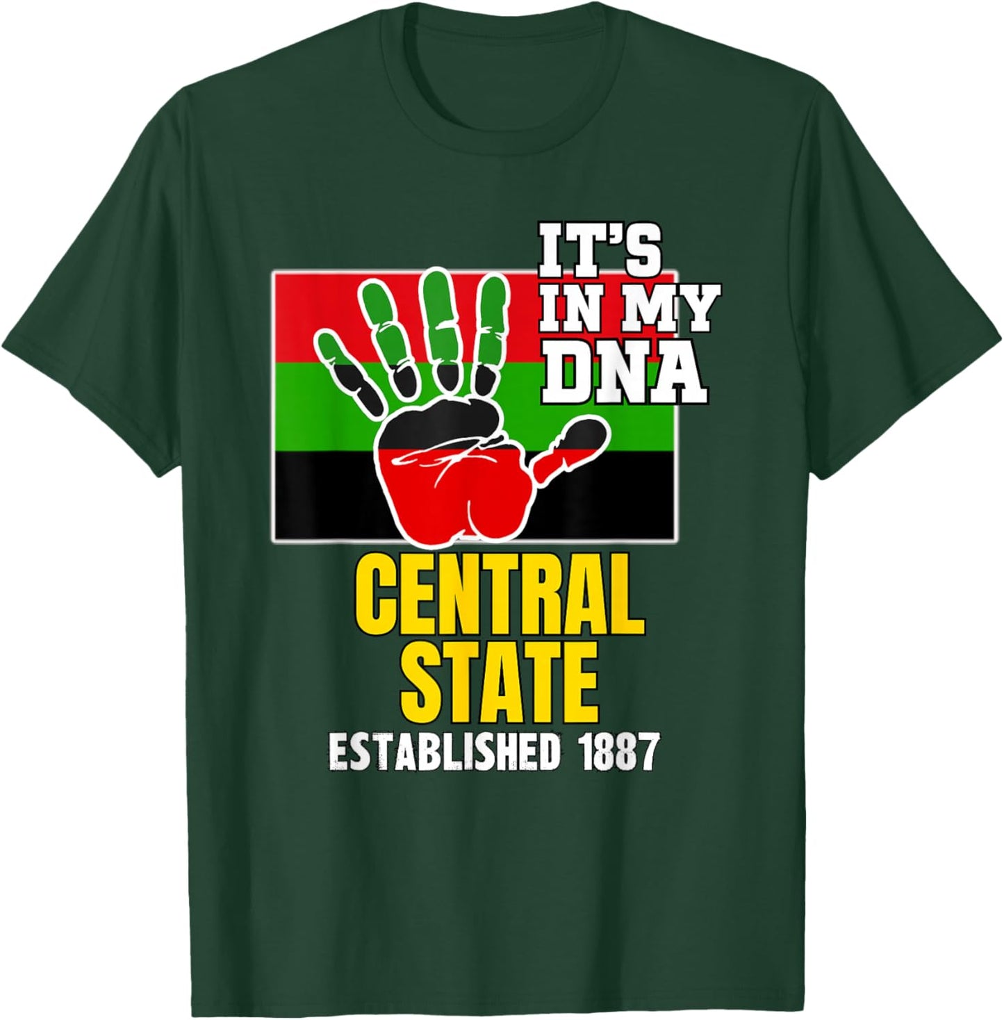 Central State, CSU, Red, Black and Green HBCU T-Shirt - T-Shirt | Forest