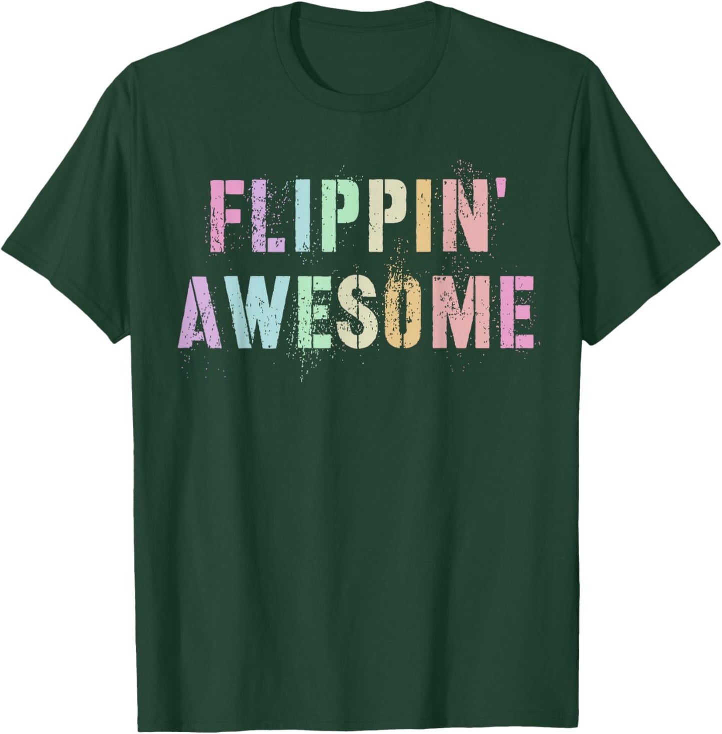 Sassy Gymnast FLIPPIN AWESOME Handstand Fitness Balance Crew T-Shirt - T-Shirt | Forest