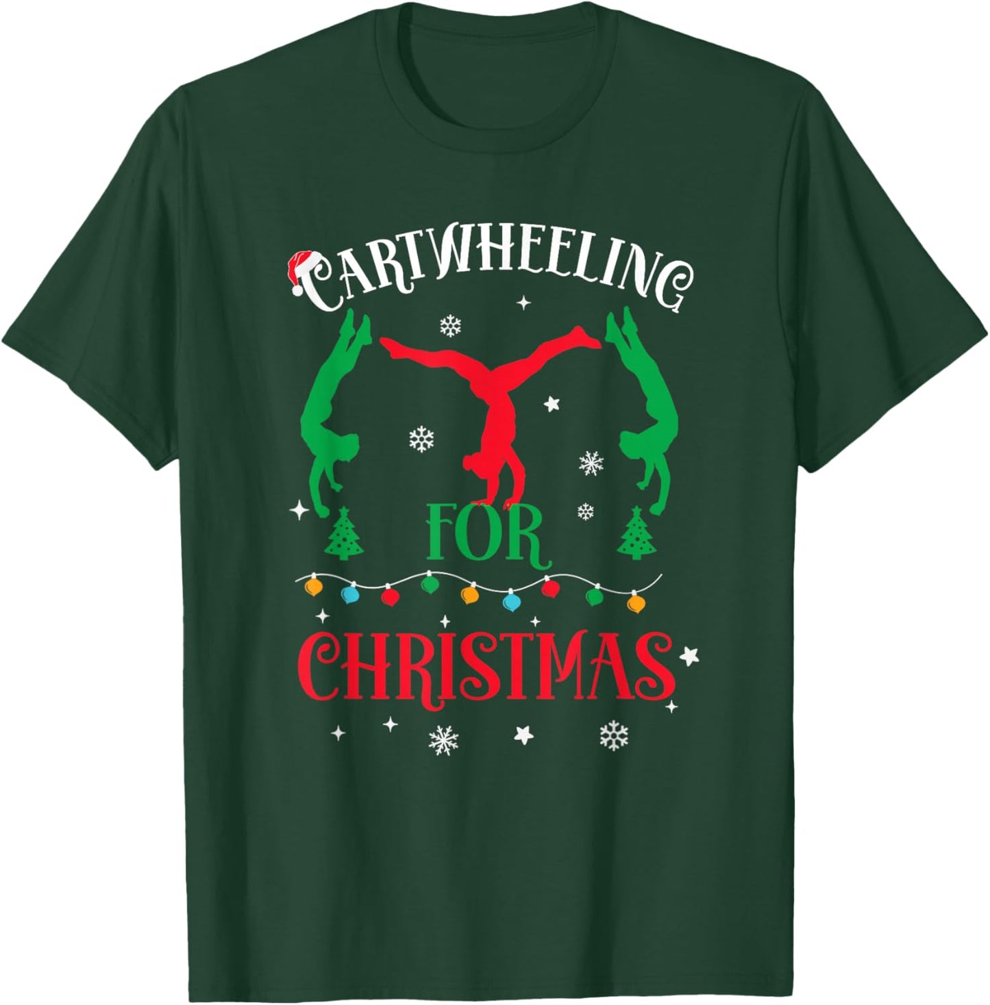 Gymnast Cartwheel For Christmas 2025 Gymnastic Tumbling Girl T-Shirt - T-Shirt | Forest