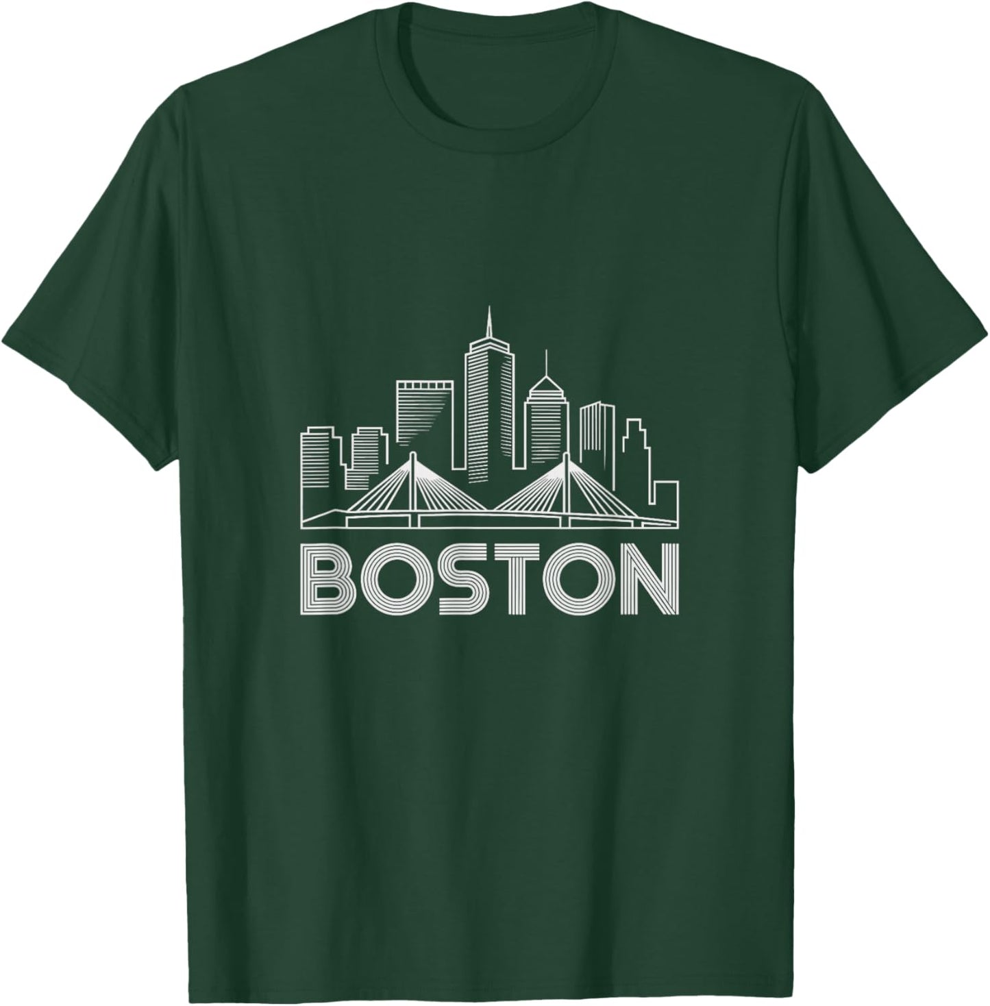 Boston Skyline Retro Vintage City Lovers T-Shirt - T-Shirt | Forest