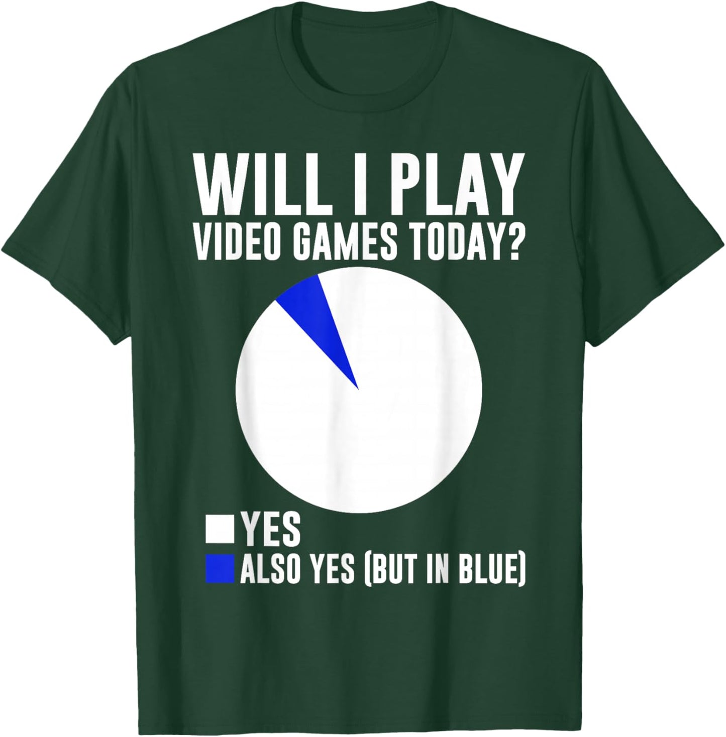 Will I Play Video Games Today? Yes Also Yes (But in Blue) T-Shirt - T-Shirt | Forest