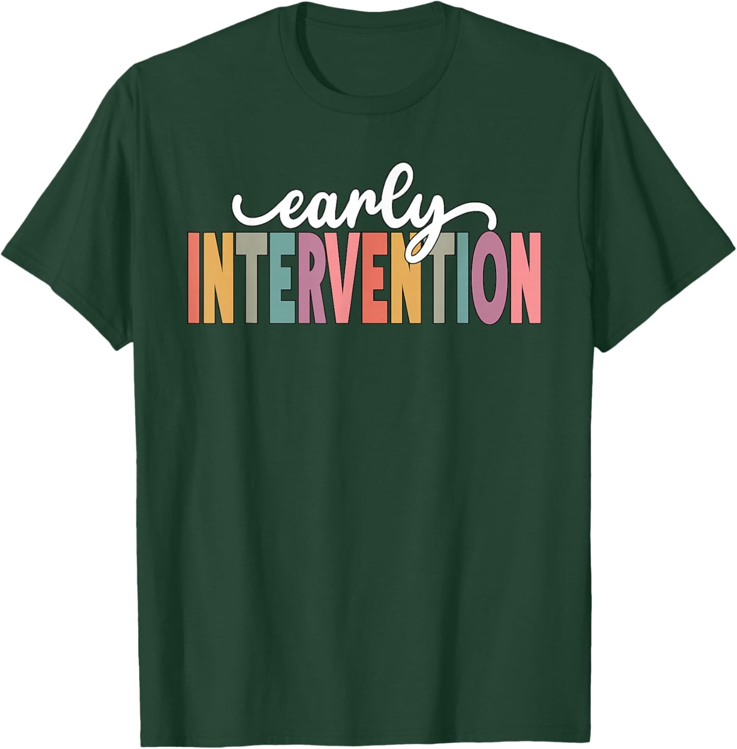 Retro Early Intervention Teacher School Support Specialist T-Shirt - T-Shirt | Forest