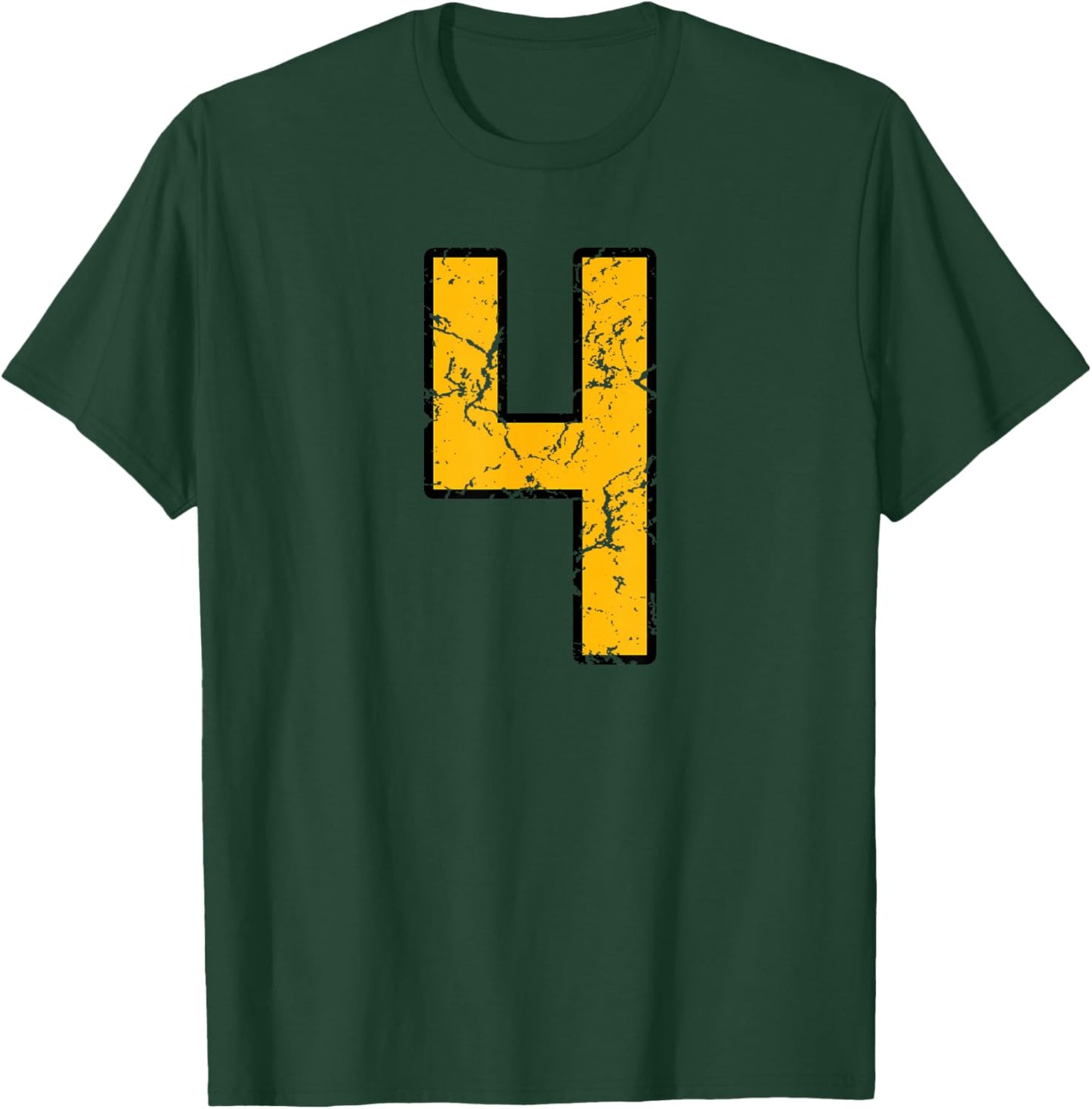 Gold and Black Sports Number 4 Jersey Uniform Player T-Shirt - T-Shirt | Forest